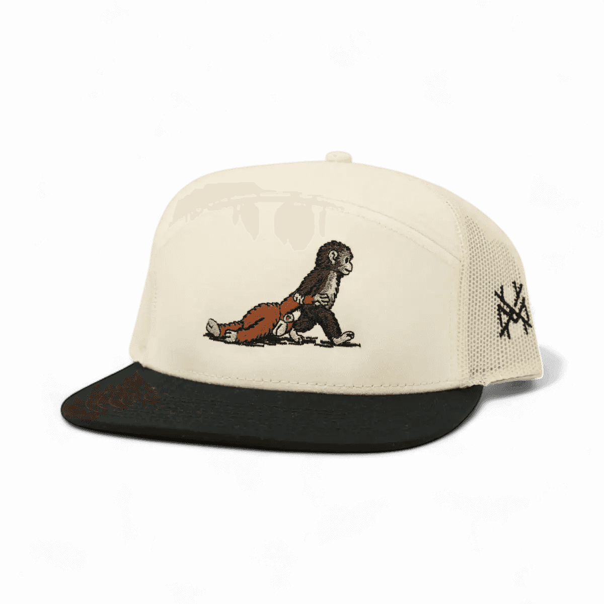 Punch Funny Embroidered Snapback Hat in 7 Panel Black/Natural – Ivy + Cloth
