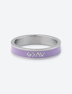 Elevated Faith Purple Christian Jewelry Ring with Smooth Finish and Modern Design