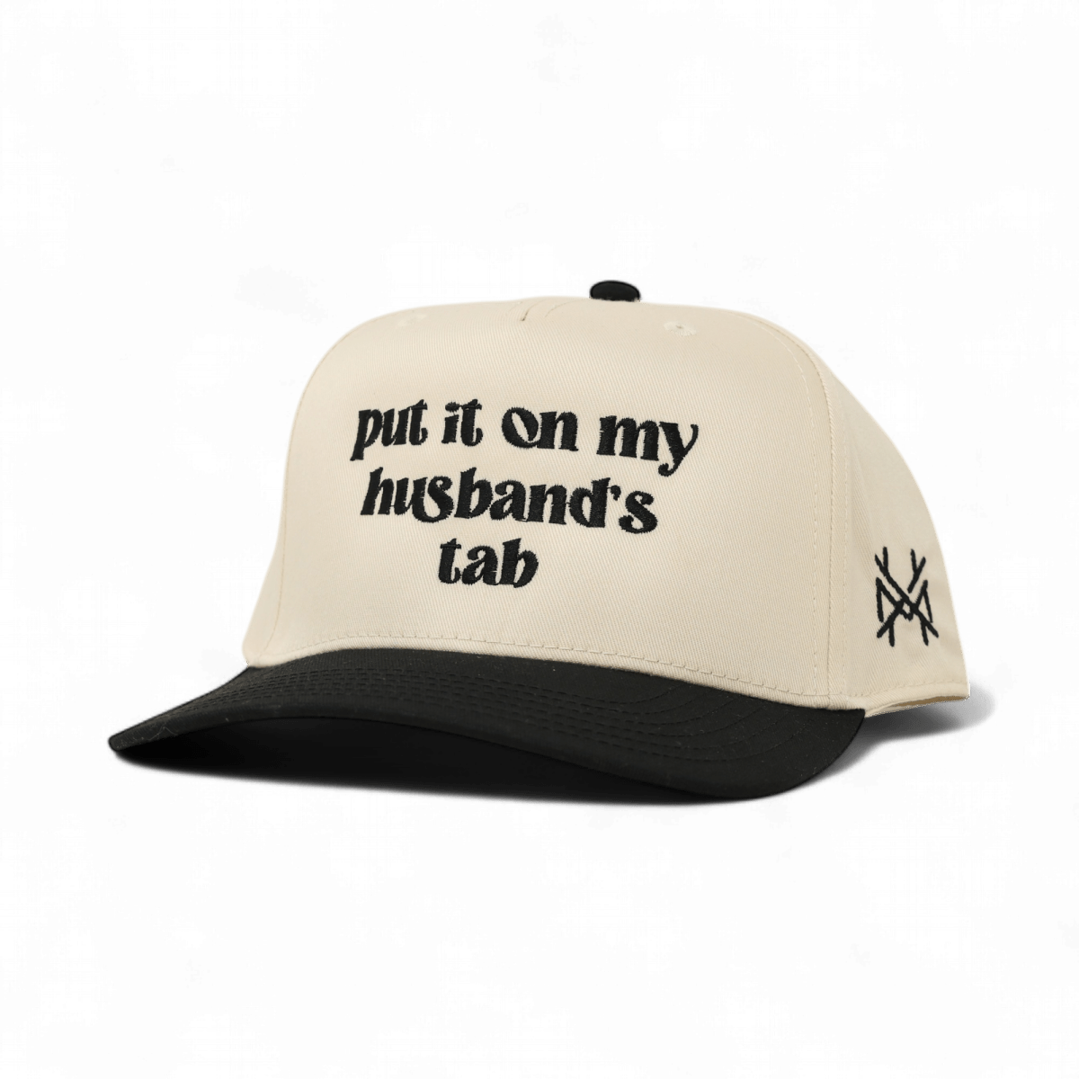 Put It On My Husband Tab Funny Embroidered Snapback Hat in Retro Black/Natural – Ivy + Cloth
