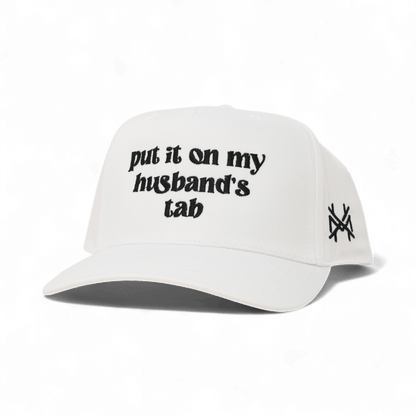 Put It On My Husband Tab Funny Embroidered Snapback Hat in Retro White – Ivy + Cloth