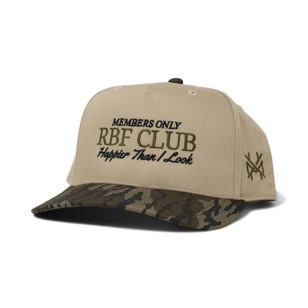 RBF Club Funny Embroidered Snapback Hat in Retro Bottomland/Khaki – Ivy + Cloth