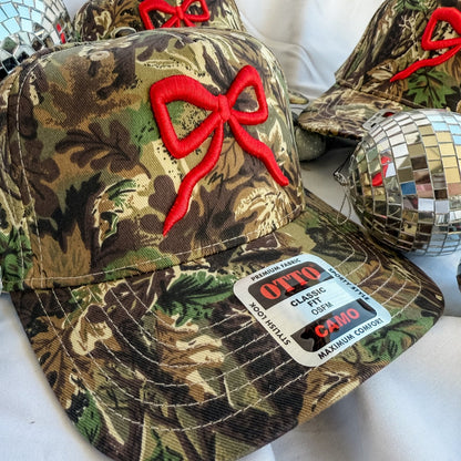 Red Bow Camo Funny Embroidered Trucker Hat – Ivy + Cloth