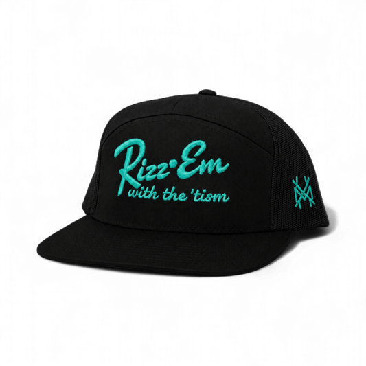 Rizz Em With The Tism Funny Embroidered Snapback Hat in 7 Panel Black – Ivy + Cloth