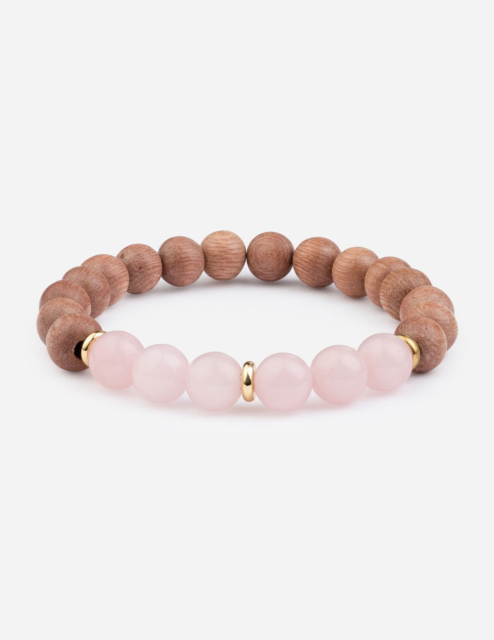 Elevated Faith Christian Jewelry Bracelet featuring wooden and pink stone beads for a stylish accessory