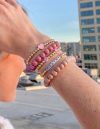 Elevated Faith Christian Jewelry Bracelet shown with colorful stone and bead design on wrist