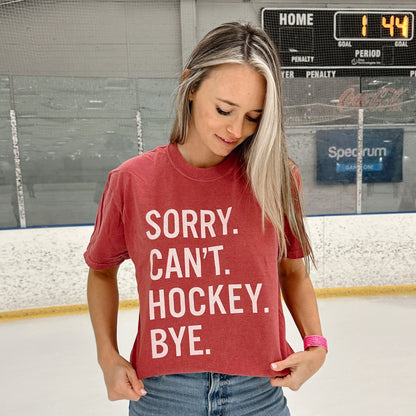 Sorry Can't Hockey Bye Funny Oversized Varsity Crewneck Sweatshirt – Ivy + Cloth