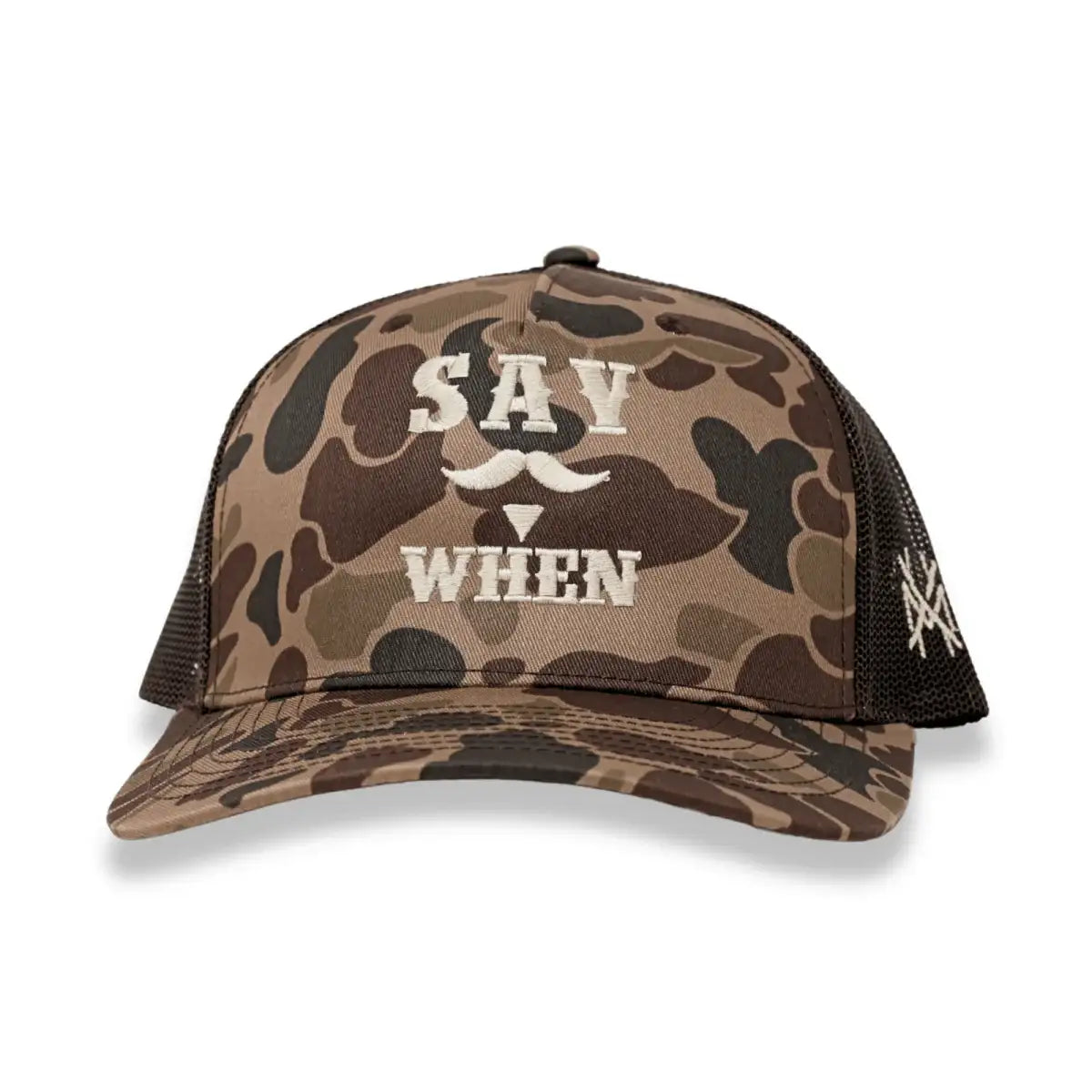 Say When Funny Embroidered Snapback Hat in Trucker Duck Camo – Ivy + Cloth