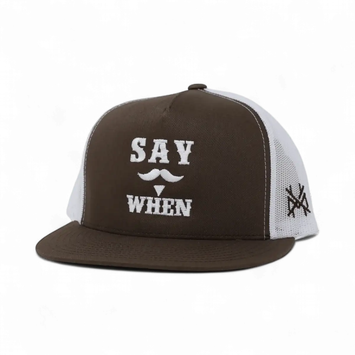 Say When Funny Embroidered Snapback Hat in Flat Bill Brown/White – Ivy + Cloth