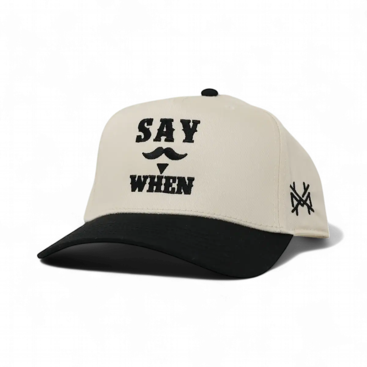 Say When Funny Embroidered Snapback Hat in Retro Black/Natural – Ivy + Cloth