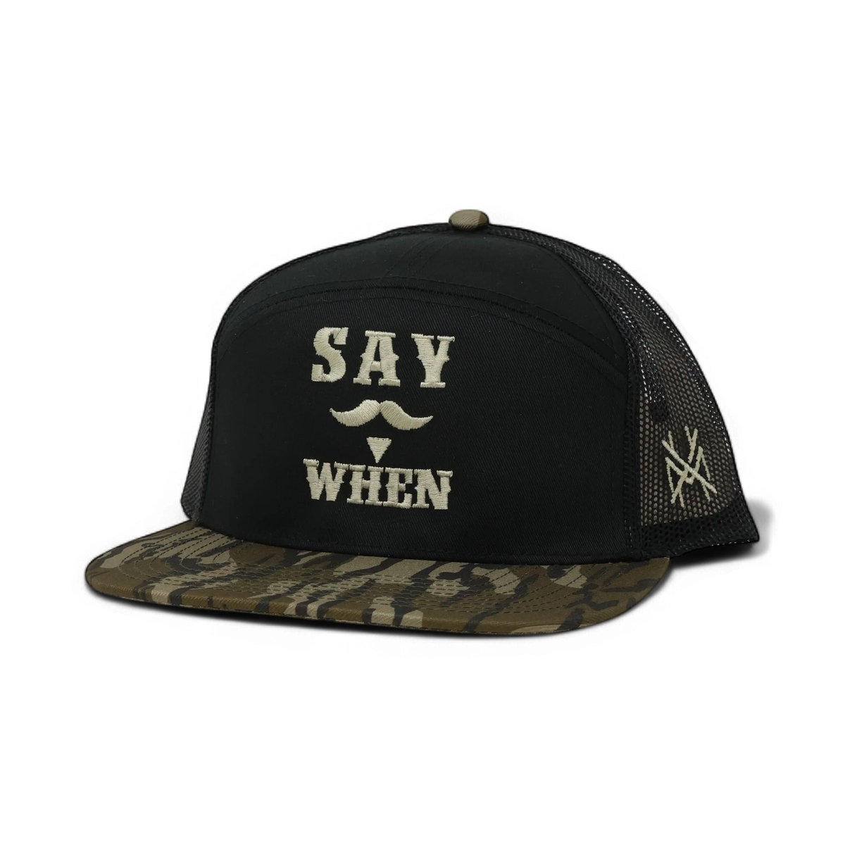 Say When Funny Embroidered Snapback Hat in 7 Panel Bottomland/Black – Ivy + Cloth