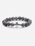 Elevated Faith Christian Jewelry Bracelet featuring stone beads and a silver cross centerpiece