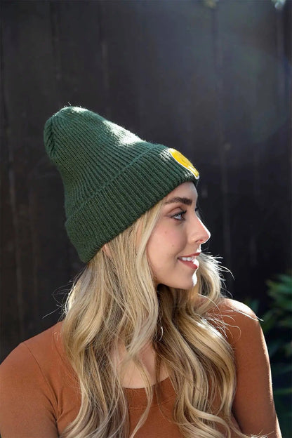 Smiley Face Ribbed Beanie, cozy knit winter hat – view 10