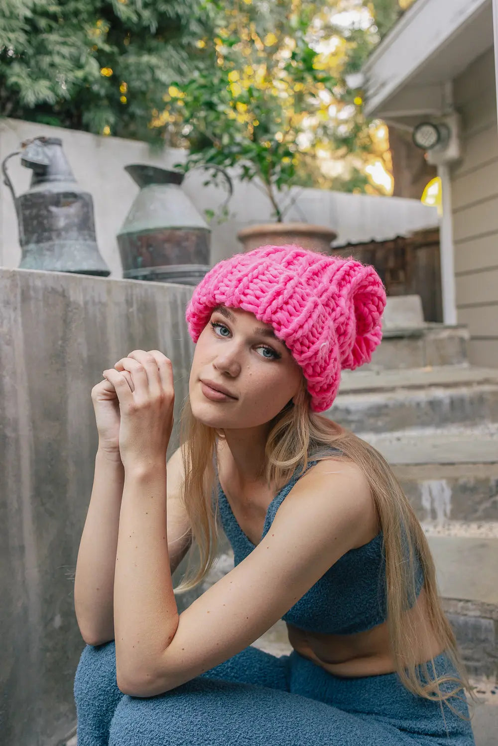Soft Chunky Cable Knit Beanie, cozy knit winter hat