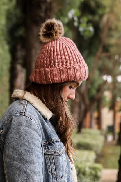 Soft Rib Knit Pom Beanie, cozy knit winter hat