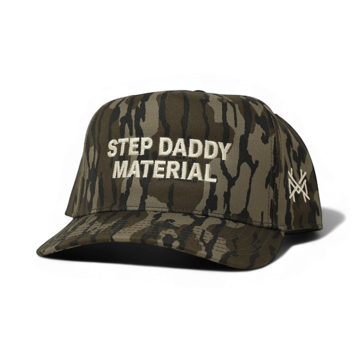 Step Daddy Material Funny Embroidered Snapback Hat in Retro Bottomland – Ivy + Cloth