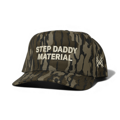 Step Daddy Material Funny Embroidered Snapback Hat in Retro Bottomland – Ivy + Cloth