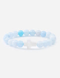 Elevated Faith Christian Jewelry Bracelet featuring blue stone beads and a cross centerpiece