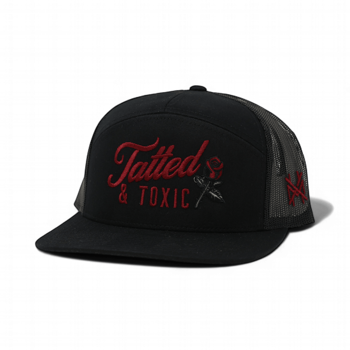 Tatted And Toxic Funny Embroidered Snapback Hat in 7 Panel Black – Ivy + Cloth