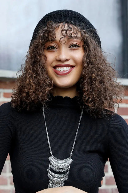 Textured Slouch Beanie, cozy knit winter hat – view 2
