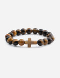 Elevated Faith Tiger Eye Christian Jewelry Bracelet with a cross centerpiece for daily faith wear