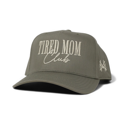 Tired Mom Club Funny Embroidered Hat in Retro Olive – Ivy + Cloth