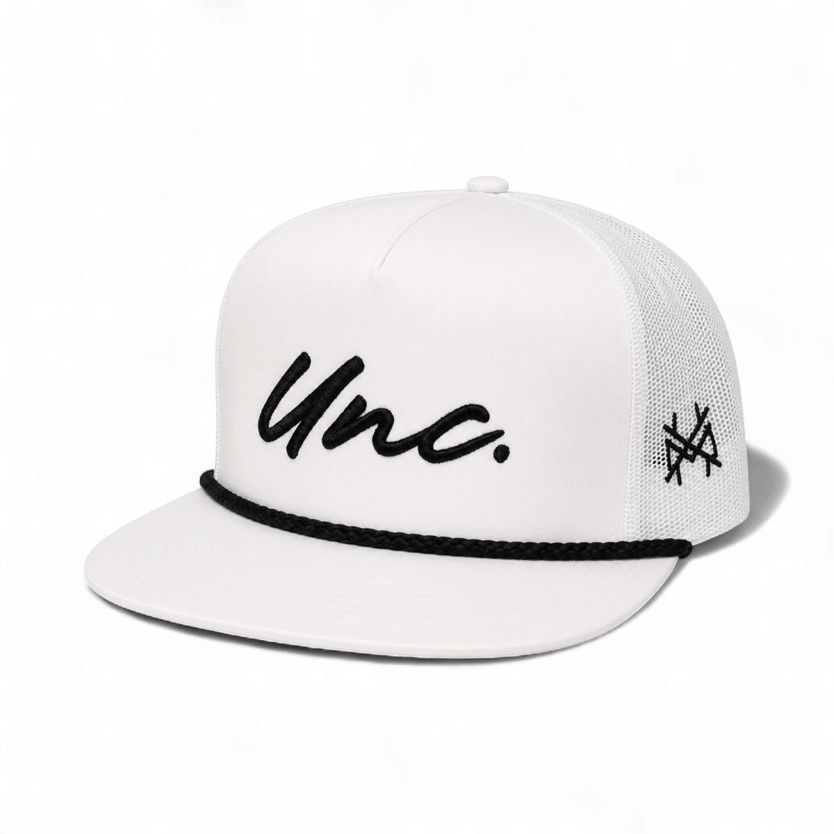 Unc Funny Embroidered Snapback Hat in Flat Bill White with Black Rope – Ivy + Cloth