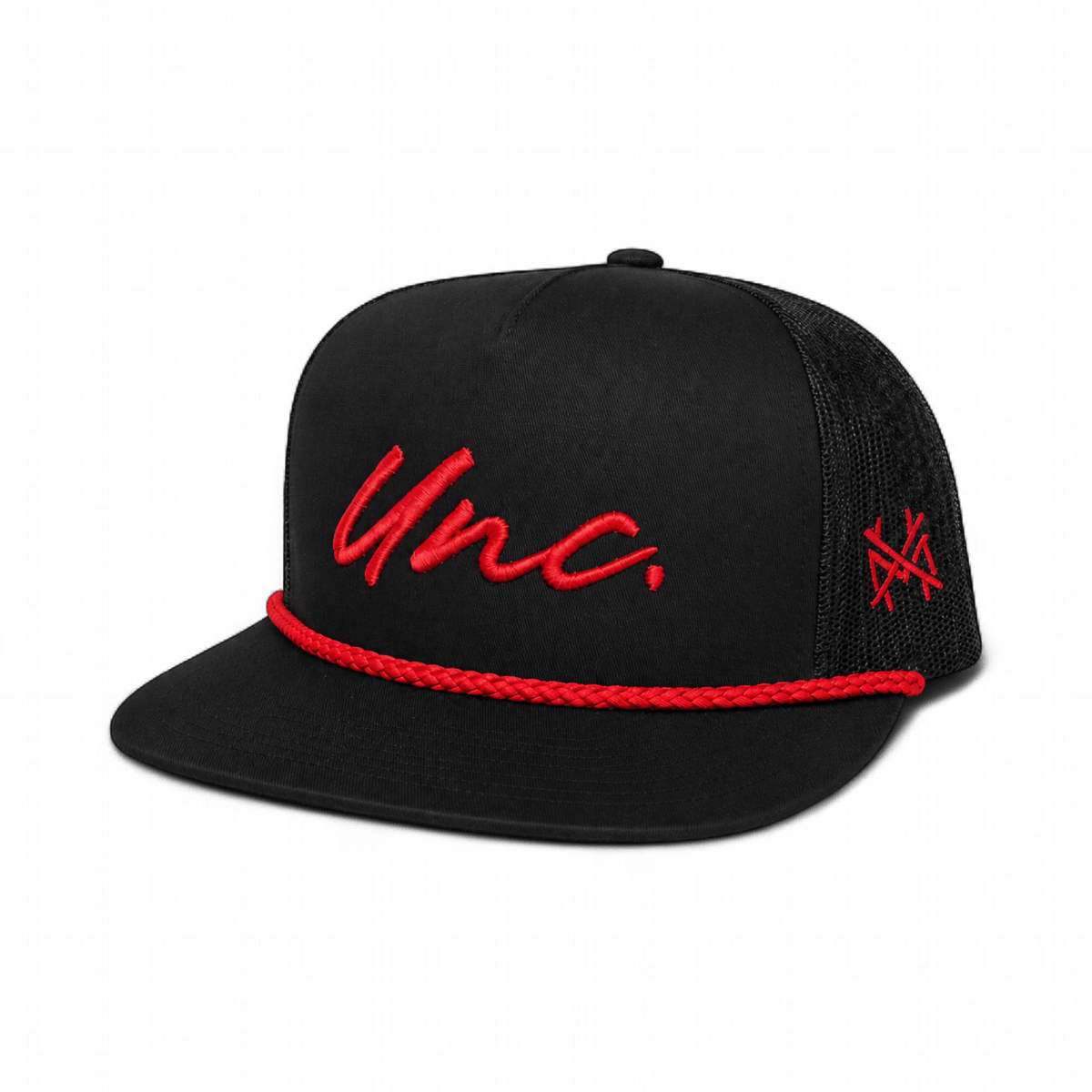 Unc Funny Embroidered Snapback Hat in Flat Bill Black with Red Rope – Ivy + Cloth