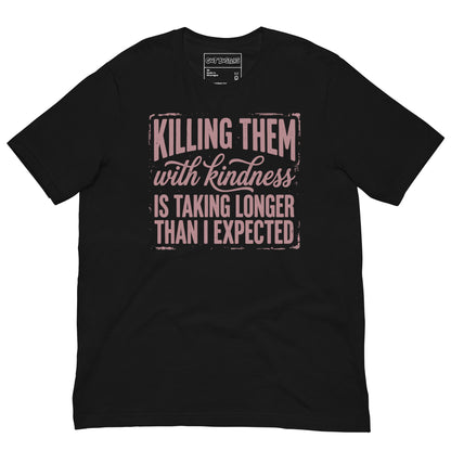 Funny "This Is Taking Way To Long" graphic printed on a black unisex tee, front view