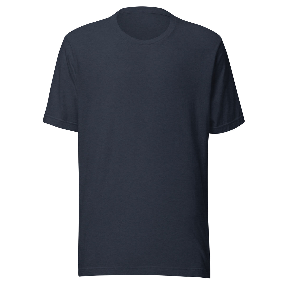 Bella + Canvas unisex staple T-shirt, heather navy short-sleeve crew neck