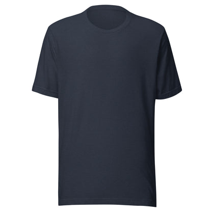 Bella + Canvas unisex staple T-shirt, heather navy short-sleeve crew neck