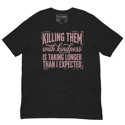 Funny "This Is Taking Way To Long" graphic printed on a vintage black unisex tee, front view
