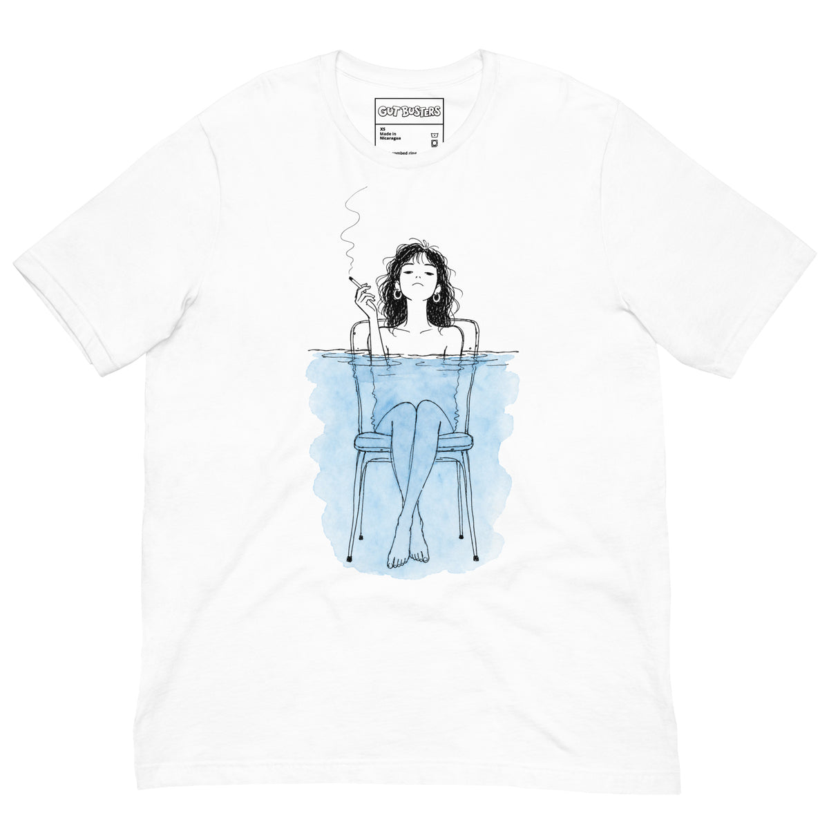 Funny "All The Wrong Things The Right Way" graphic printed on a white unisex tee, front view