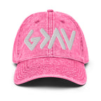 Pink Christian Embroidered Hat with a stylish denim texture for casual wear