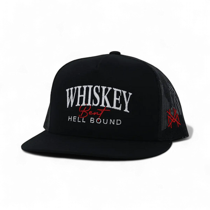Whiskey Bent And Hell Bound Funny Embroidered Hat in Flat Bill Black – Ivy + Cloth