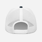 Back view of a white Christian Embroidered Hat with adjustable snap closure and mesh design