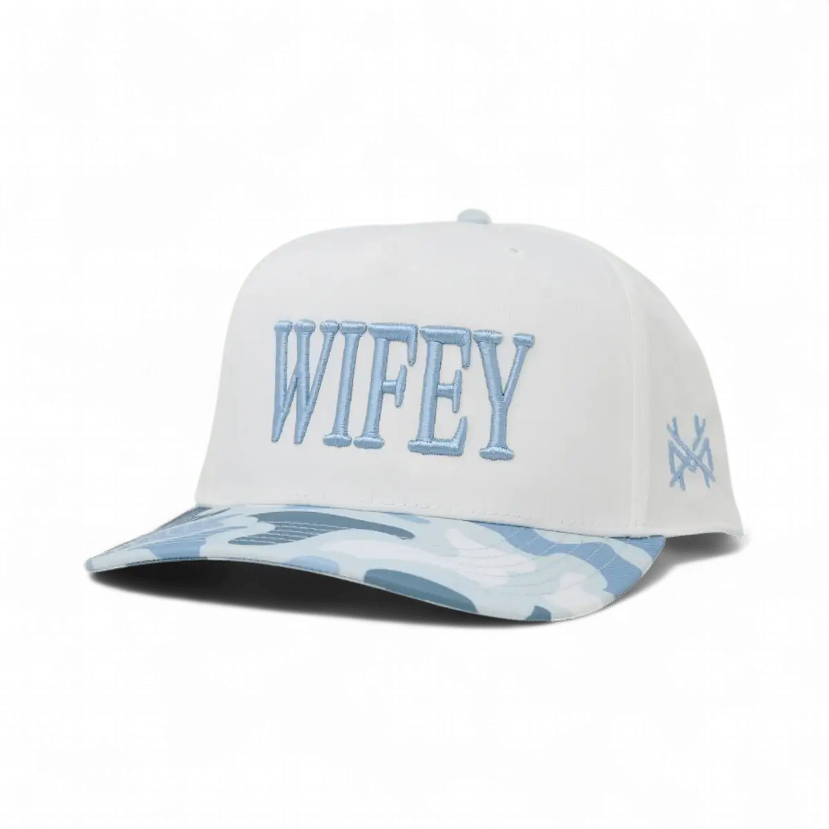 Wifey Funny Embroidered Snapback Hat in Retro Shallow/White – Ivy + Cloth
