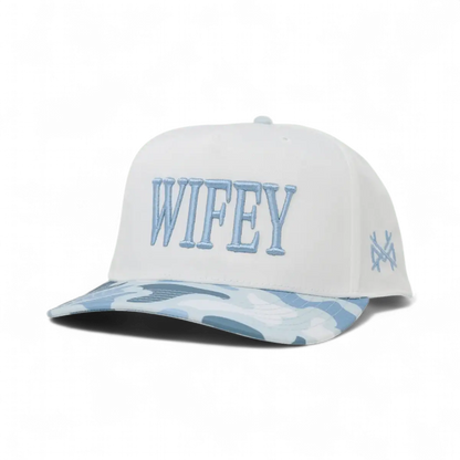 Wifey Funny Embroidered Snapback Hat in Retro Shallow/White – Ivy + Cloth