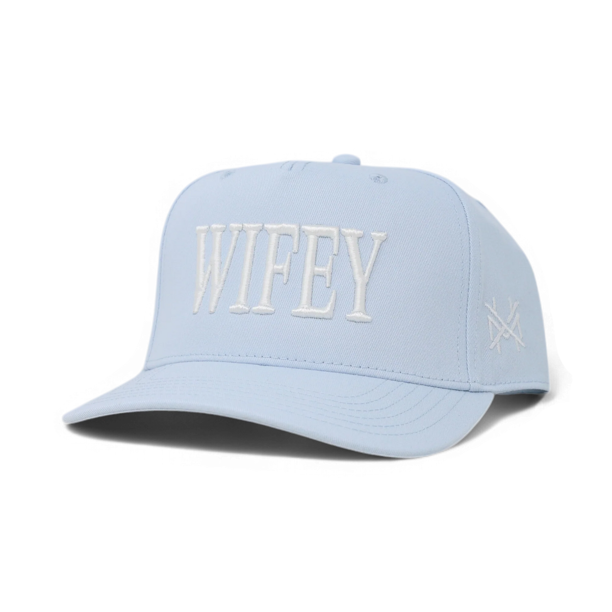 Wifey Funny Embroidered Snapback Hat in Retro Sky Blue – Ivy + Cloth