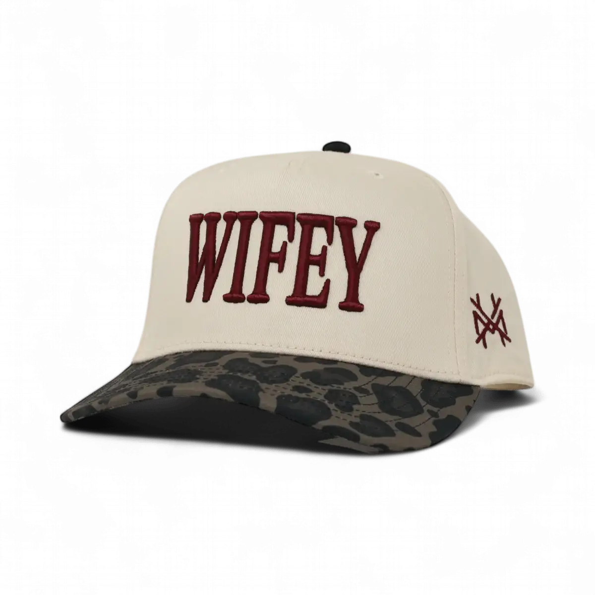 Wifey Funny Embroidered Snapback Hat in Retro Leopard/Natural – Ivy + Cloth