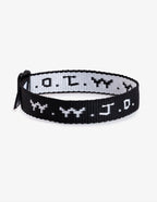Elevated Faith Christian Jewelry Bracelet with black and white design featuring W.W.J.D. text